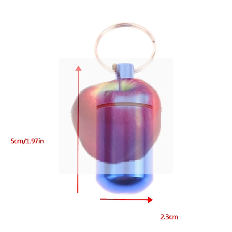 

Водонепроницаемый металлический брелок 2,3x5 см, портативный уличный флакон для лекарств, герметичный брелок для первой помощи для путешествий и кемпинга