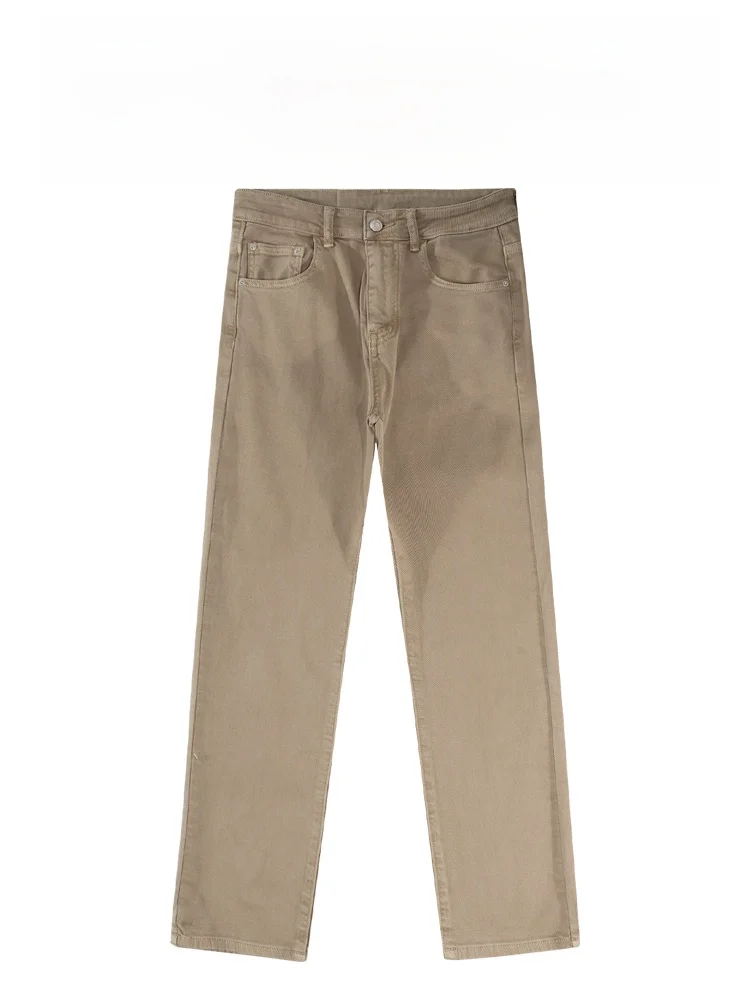 

BAIRBAOLIY American High-End Khaki Straight Leg Men's Jeans Casual Versatile Color Leisure Long Pants