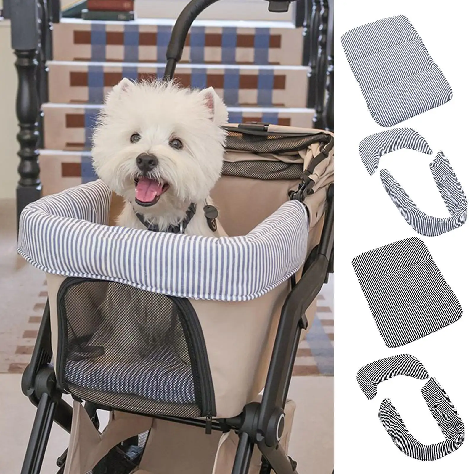 

Pet Stroller Cushion Pet Stroller Pad Washable Anti-Slip Liner Cushion Waterproof Bed Pillows For Cat Animal Cart Comfortable
