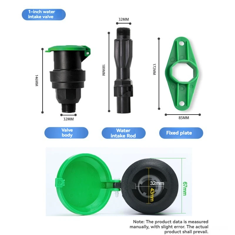 صمام سحب المياه البلاستيكي ، جهاز السحب السريع من الجبس ، سدادة المياه الخضراء المتصلة ، البستنة ، القرية ، 6 "1" #5