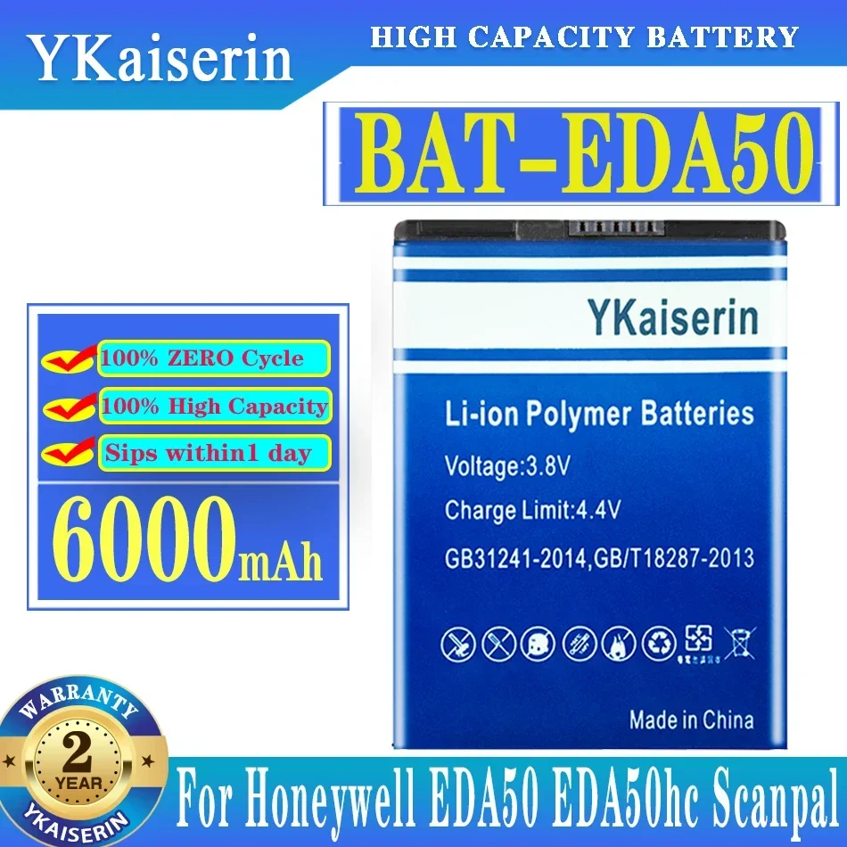 

YKaiserin Replacement Battery BAT-EDA50 For Honeywell EDA50 EDA50hc Scanpal EDA40 Rechargable 6000mAh Batteria