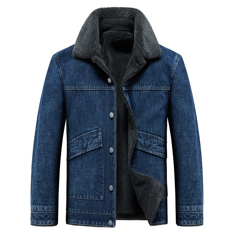

Men's Velvet Jacket Warm Thick Cotton Cowboy Coat for Autumn Winter Youth Fashion Outerwear Casual Style