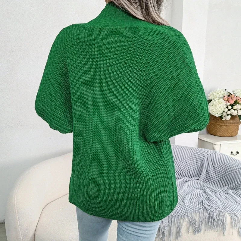 Fall Winter Women Casual Doll Long Sleeve Solid Color Loose Cardigan Sweater Jacket For Female