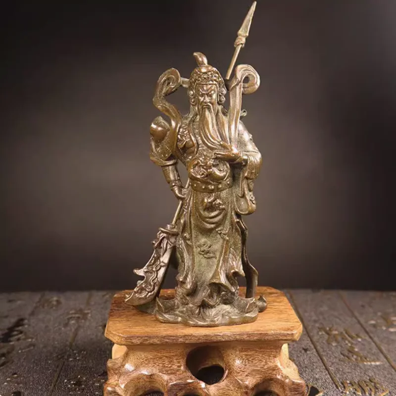 

Antique Bronze Guan Gong Statue Ornament Pure Copper Buddha Figurines