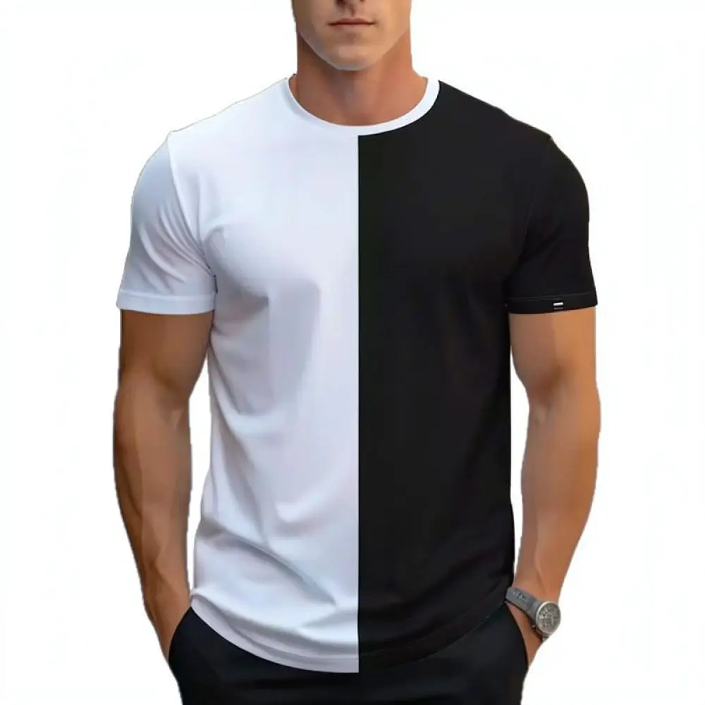 Graphic Math Formula Print T Shirt Mens Summer Loose Short Sleeve Tee Casual Streetwear Breathable Fitness Workout Wear