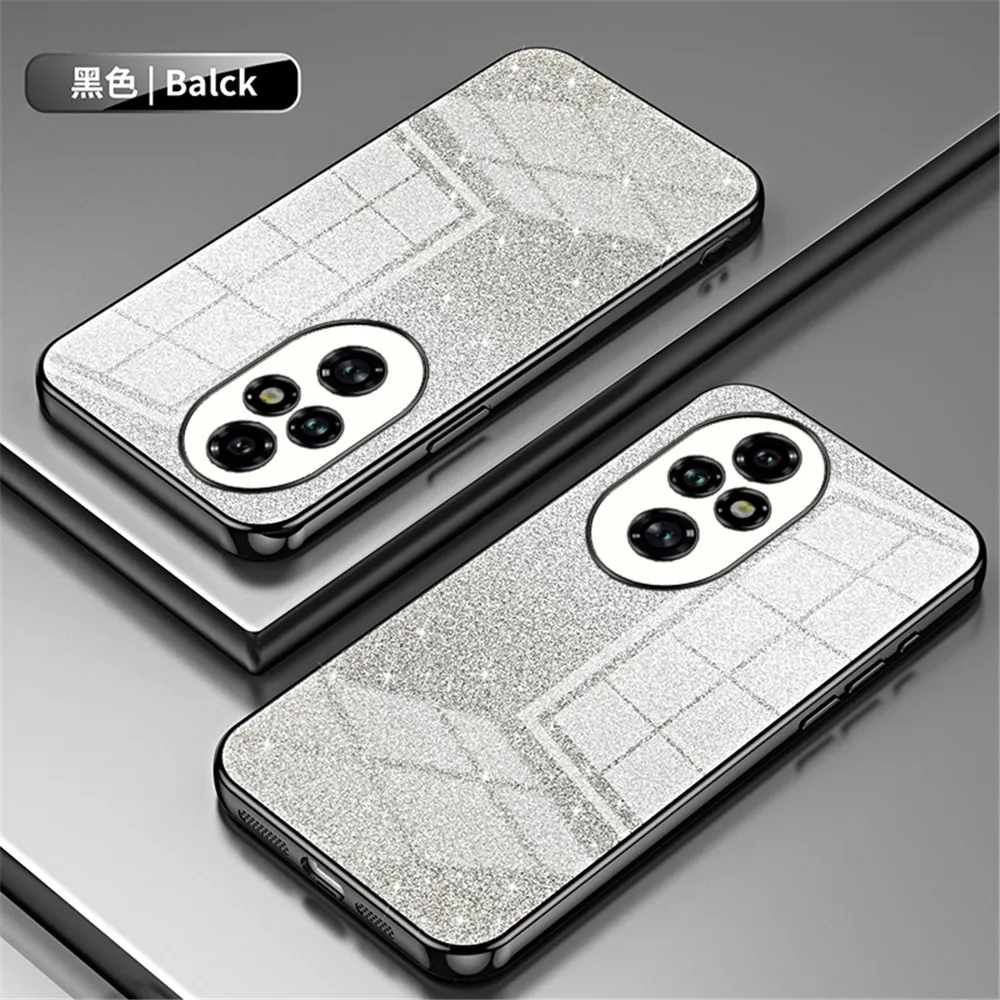 For Honor 200 Pro Gradient Glitter Plating Clear Phone Case For Huawei Honor 200 Lite 100 90 80 70 60 50 30 20 Pro Bumper Cover
