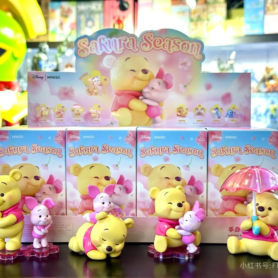 

Miniso Disney Sakura Season Series Blind Box Anime Figure Winnie The Pooh Collection Decoration Kawaii Mystery Box Birthday Gift