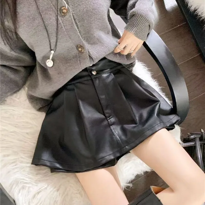 Irregular Mini Skirt Autumn Winter Korean Fashion Solid Women Skirts High Waist Versatile Elegant Ropa De Mujer