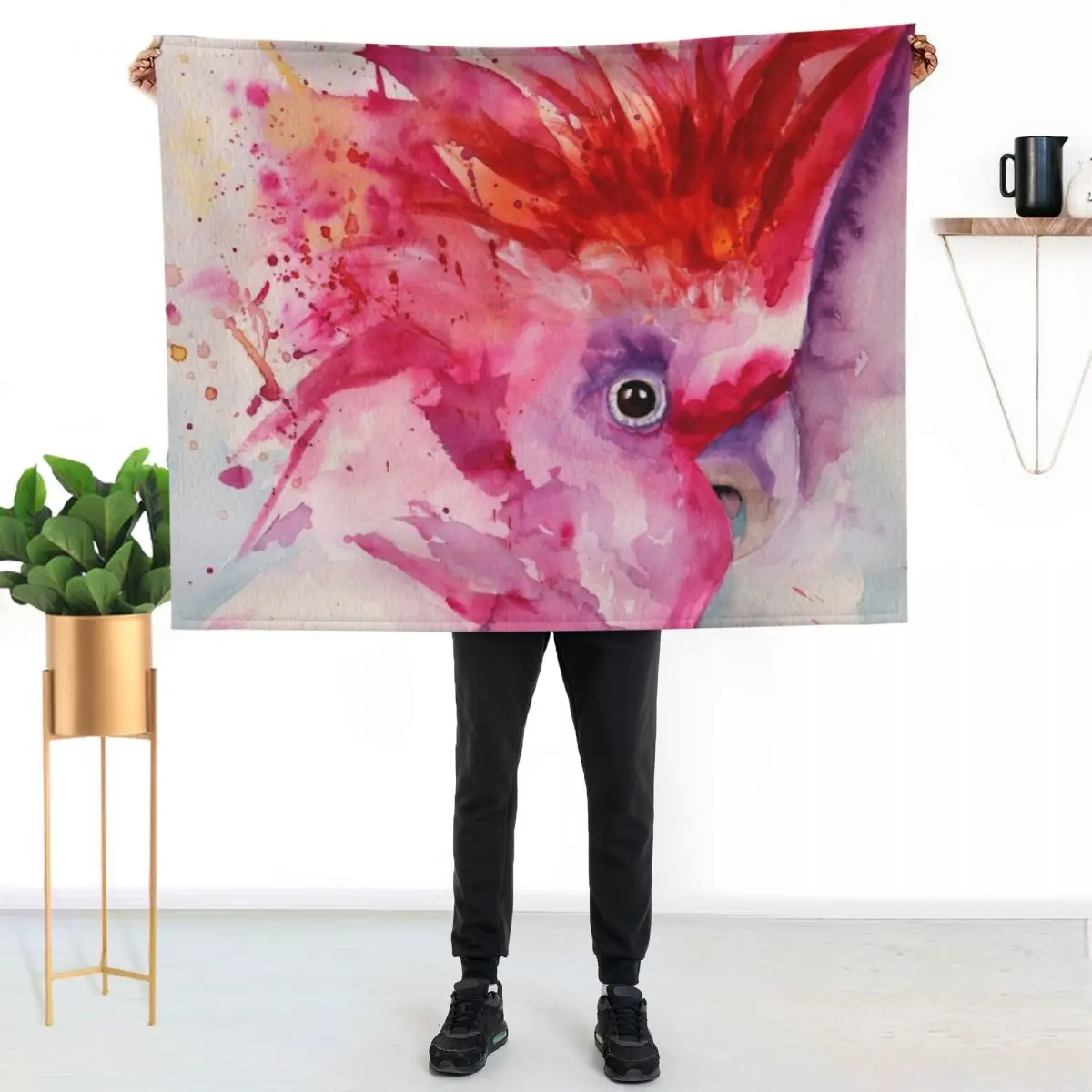Pink Cockatoo Throw Blanket Baby Soft Beds Custom Winter beds Decorative Sofa Soft Blankets