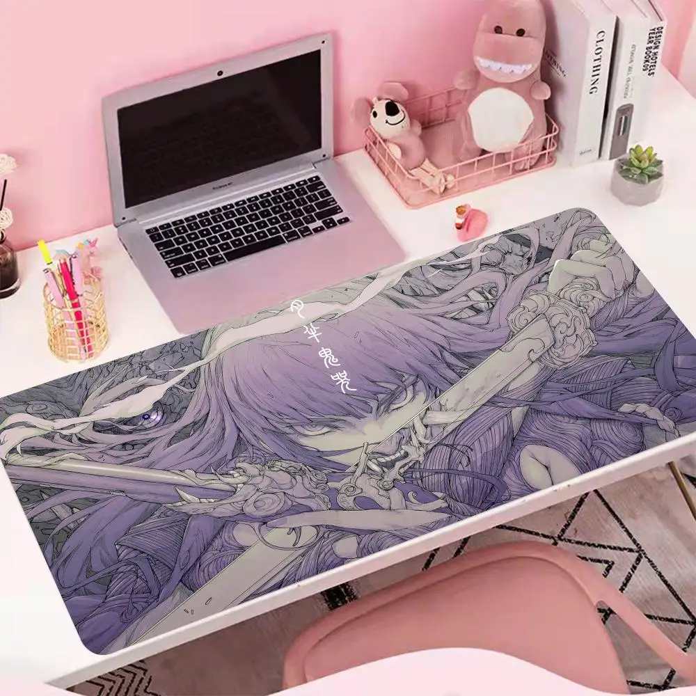 

Japanese ghost Mouse Pad Gaming Accessories Computer Laptop Gamer Extended Mouse Mat Large Anime pad Rubber Keyboard Table Mat