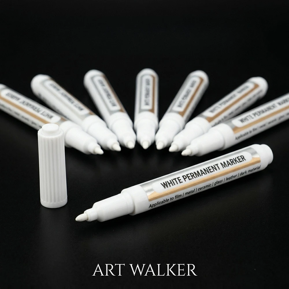 3/5/10 Pcs White Permanent Markers DIY Creative Art Glass Leather Professional Marking Waterproof Quick-Drying Home Office Tool