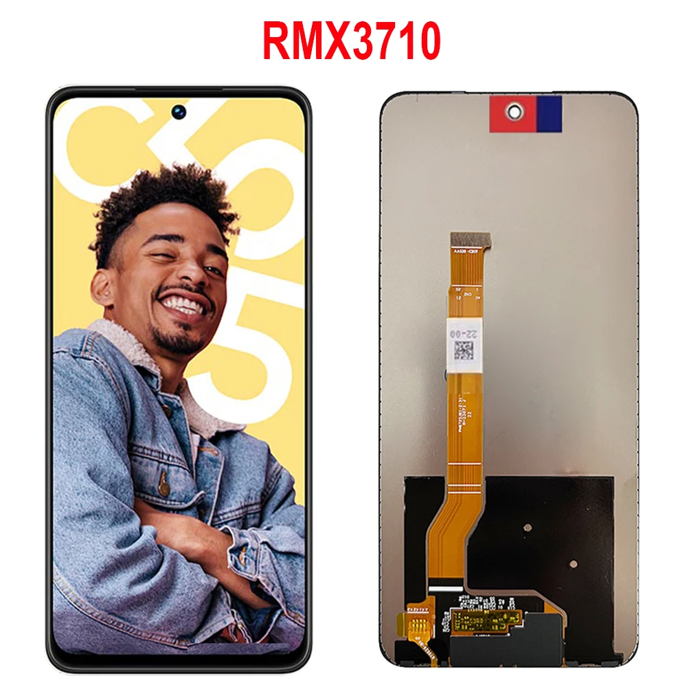 Screen With Frame For Realme C55 RMX3710 LCD Display Touch  Pantalla Digiziter Assembly Screen Replacement For Realme C55 LCD