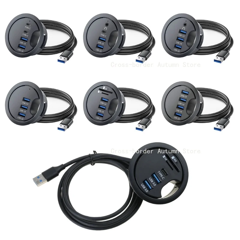 USB Desk Grommet Hole USB Hub Mounting Desktop Grommet Hole Desktop Cable Organizers for PC Laptops HDD USB Device