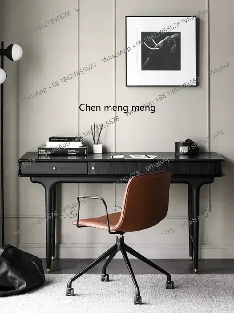 

D182Nordic Solid Wood Office Desk French Retro Medieval Home Writing Desk Designer Workbench Computer Mesa Office Furniture Lux