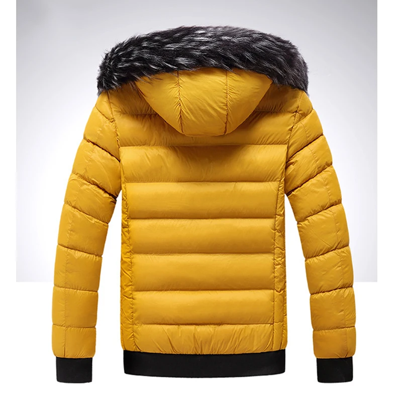 Winter New Men Thick Warm Waterproof Parkas Men Fashion Hooded Fur Collar Casual Windproof Jacket Detachable Hat Jacket Coat Man