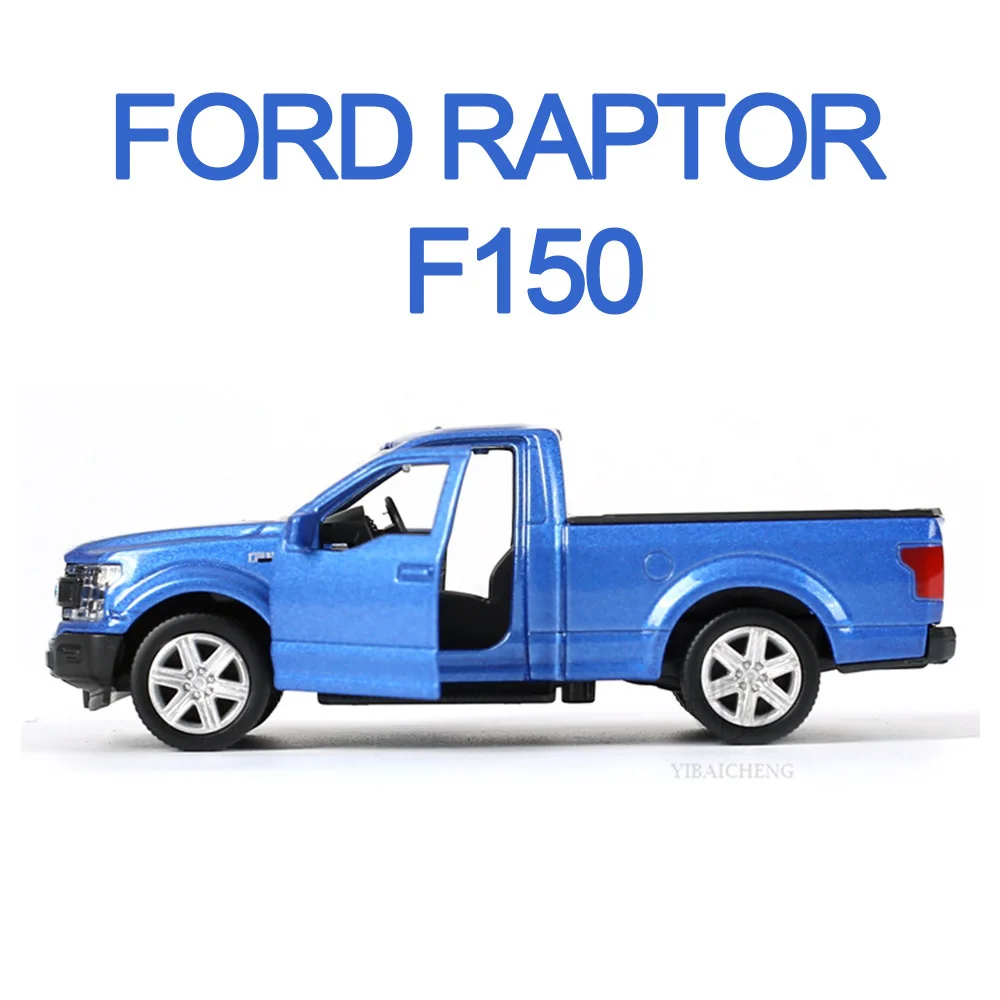 1/36 Ford F150 Car Model Toy Alloy Diecast Raptor Pickup Vehicle Truck Model With Pull Back Metal Toy Car For Kids Children Gift