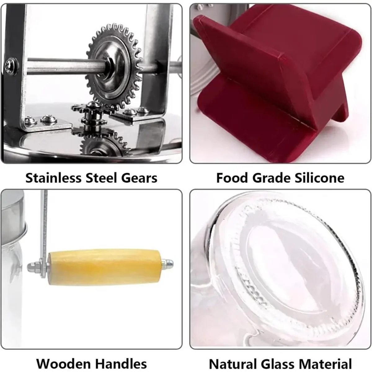 Hand Crank Butter Churner Manual Butter Maker Cream Mixer Silicone Food Stirring Tool Mason Jar Kitchen Accessories 1L HY