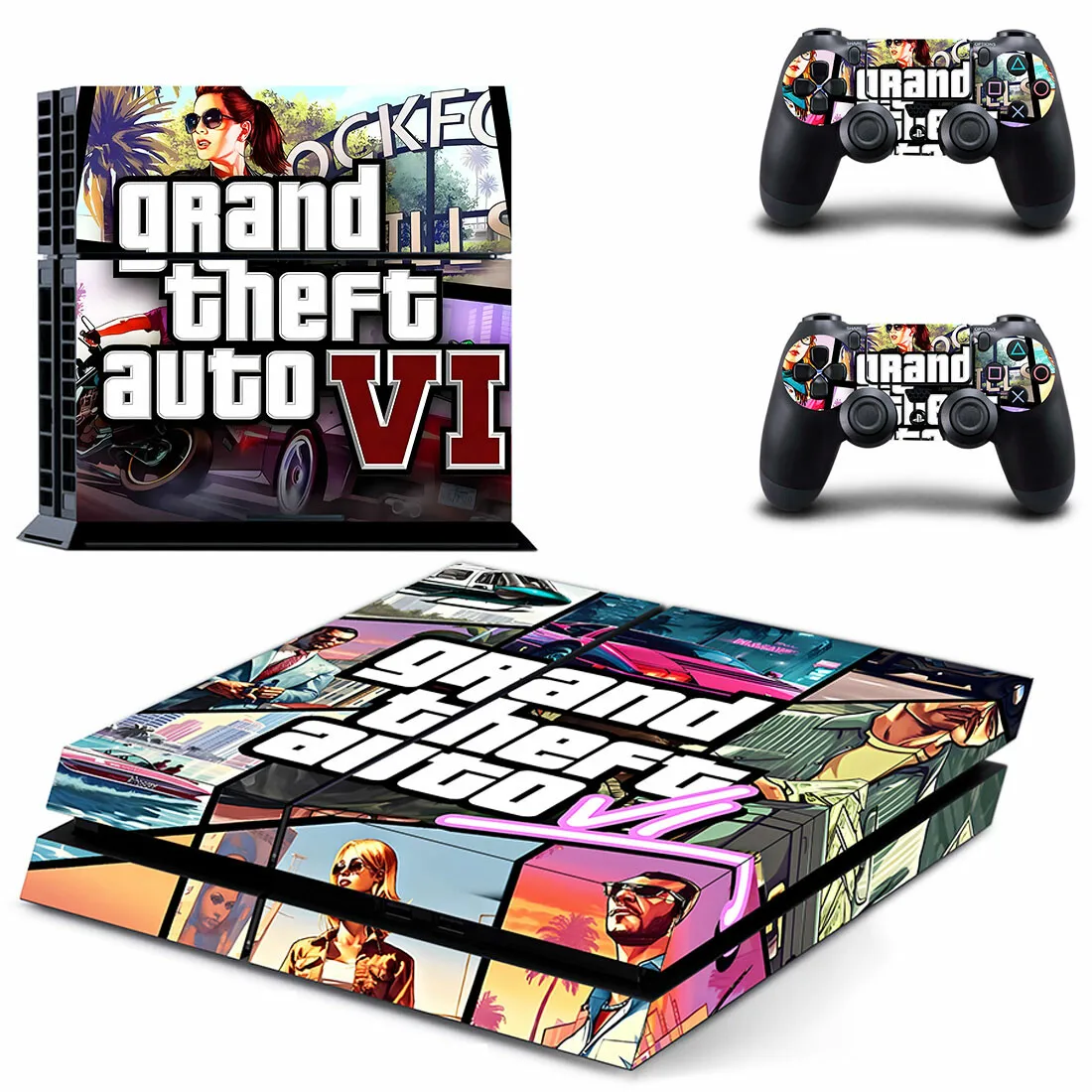 Grand Theft Auto VI GTA 6 PS4 Skin Sticker Decal Cover For Console & Controller PS4 Fat Skins Vinyl