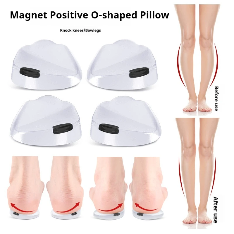 1 Paar/3 Paare Neue Silikon-Magnetmassage-Einlegesohlen für Männer und Frauen zur Korrektur von O/X-förmigen Beinen und Valgus