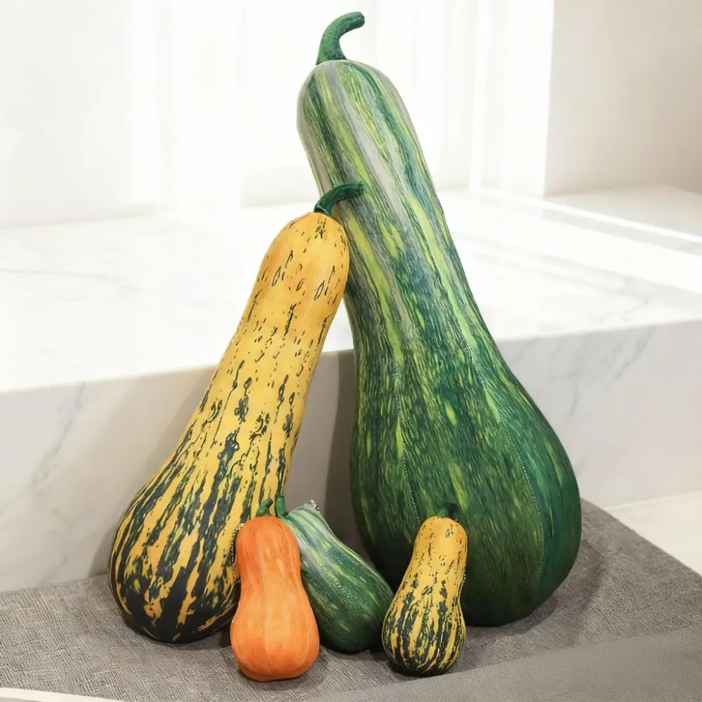 

Реалистичная длинная плюшевая игрушка в виде тыквы, брелок для сна, подушка для объятий, оранжевый, зеленый цвет, милые мягкие овощи, домашний декор, подарки для мальчиков
