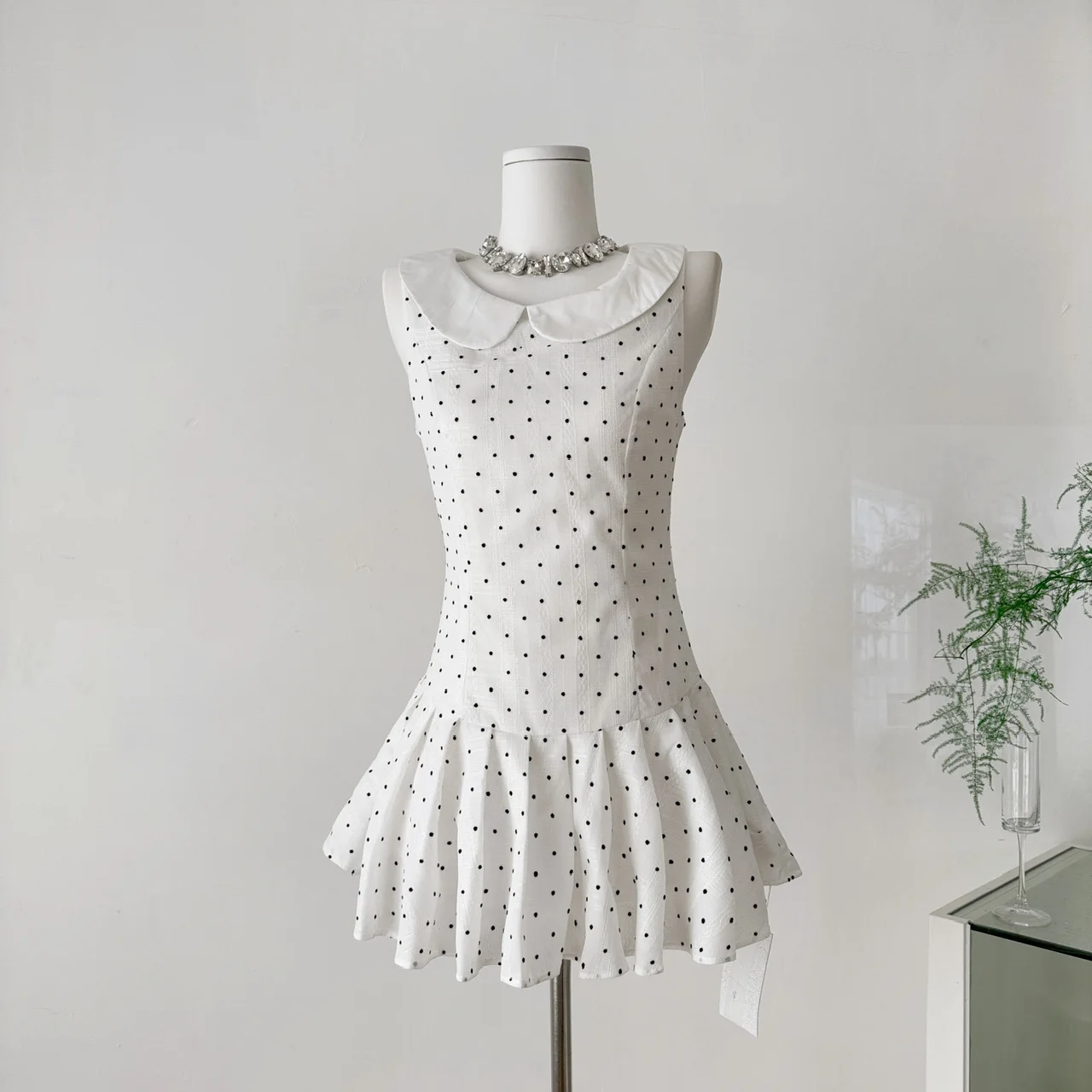 

Polka Dot Doll Collar Small White Dresses Suspender Dress Women's Summer Skirt Bodycon Dress Summer Dress Women