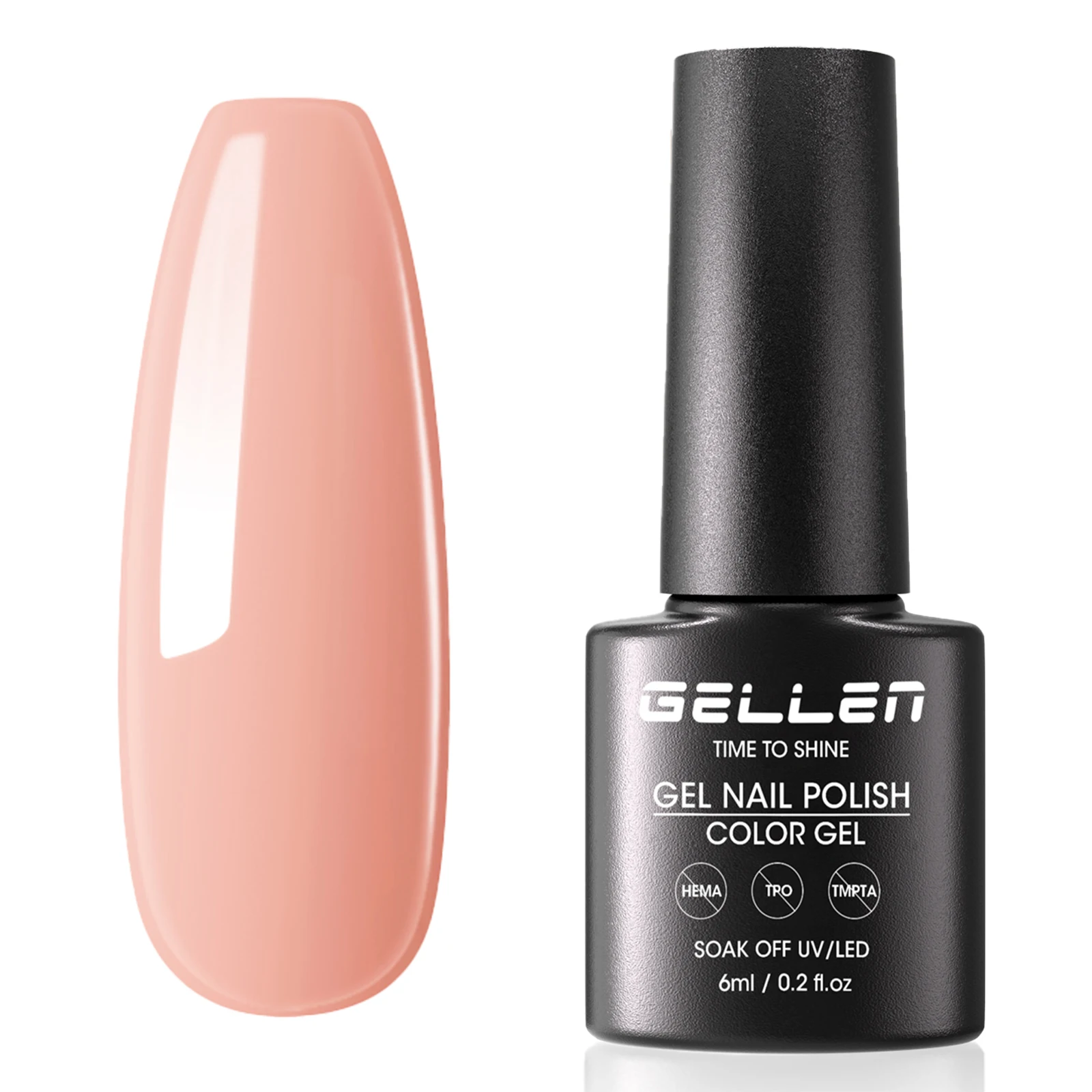 Esmalte de Uñas en Gel GELLEN, Color Beige Rosado, Semipermanente, con Brillo, Gelatina, Secado con Lámpara UV LED, para Manicura Artística, para Mujeres, DIY