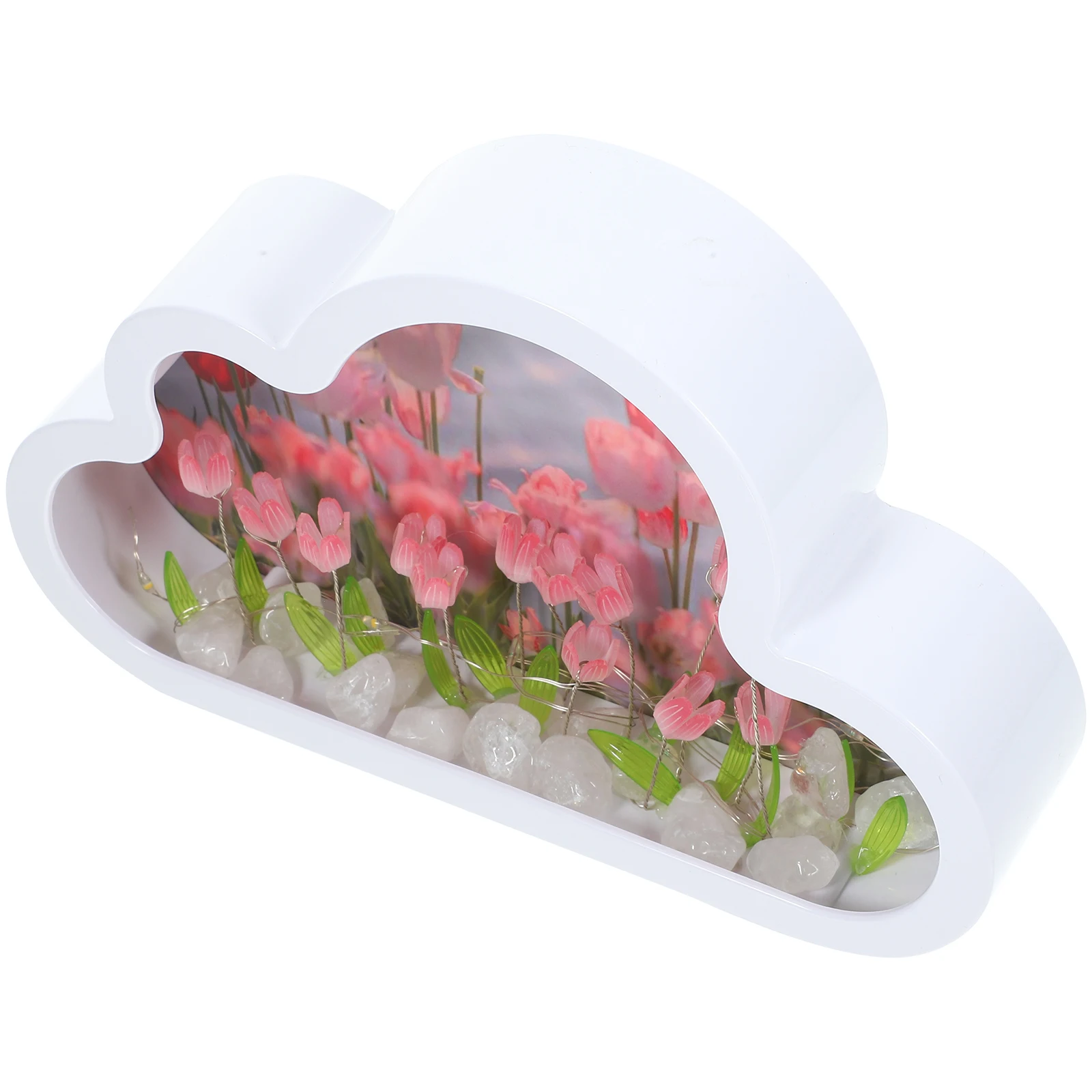 

13 Tulip Cloud Night Lamps Pink DIY H made Decor Bedroom Bedside Table Glowing Mirror Frame Soft Light Sleep Aid
