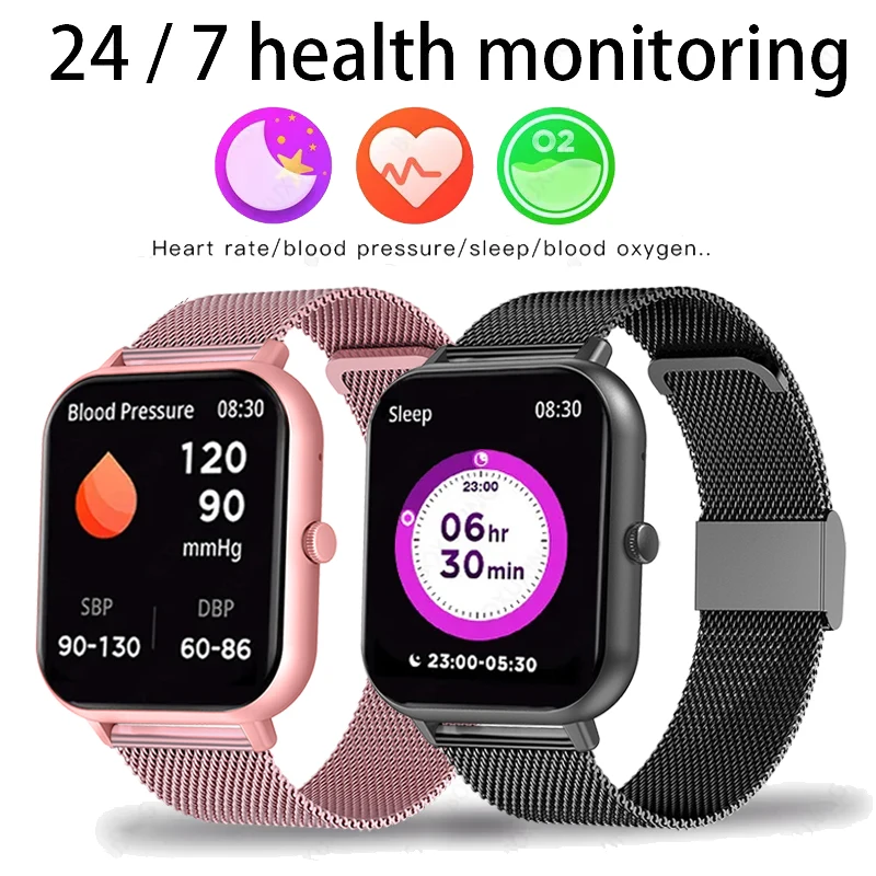 2024 Nieuwe Smart Watch Mannen Vrouwen Voor Android Ios Hartslag Bloeddruk Fitness Tracker Bluetooth Call Vrouwen Smartwatch Man