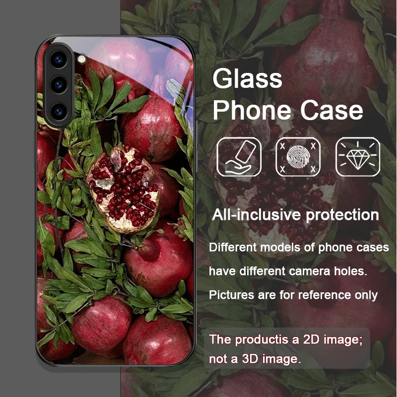 Luxurious Pomegranate Flower Pattern Tempered Glass Phone Case for Samsung Galaxy S25 Ultra S24 S23 Plus S22 S21 S20 FE 5G Cover - view 6