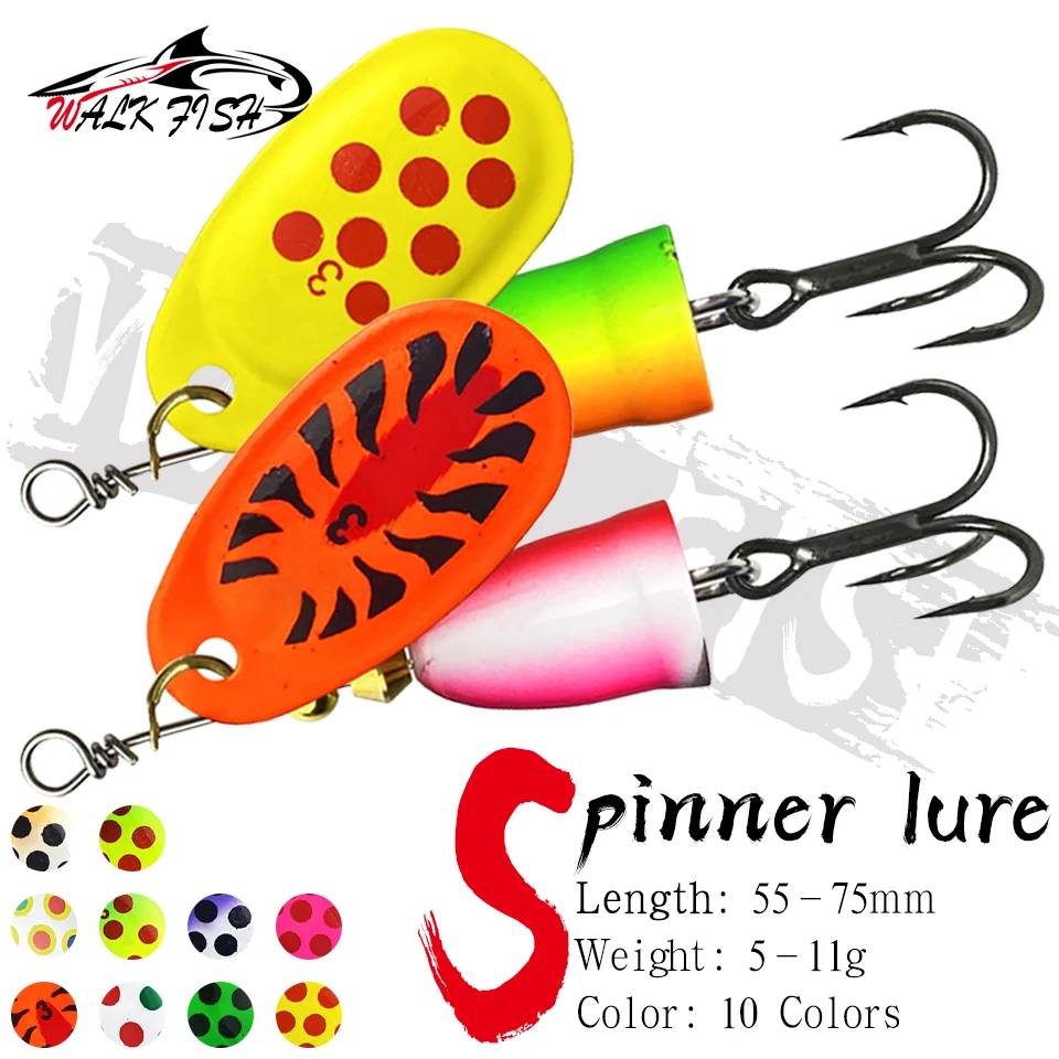 Высокое качество WALK FISH 1. # -5 #   5 г 6 г 8 г 9 г 11 г новая металлическая рыболовная приманка Спиннерная приманка жесткие приманки тройной крючок рыболовные снасти для щуки