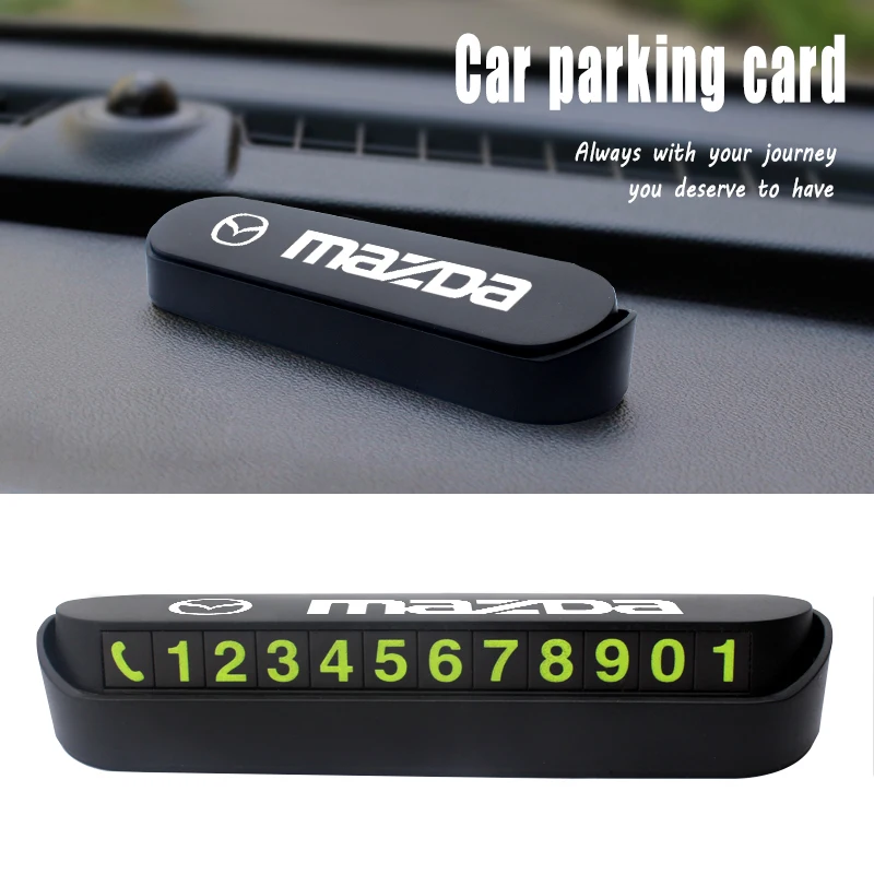

Временная парковочная табличка автомобиля Mazda с номером телефона, автоаксессуар, совместимый с Mazda 2 3 6 Demio CX3 CX5 RX8 Axela