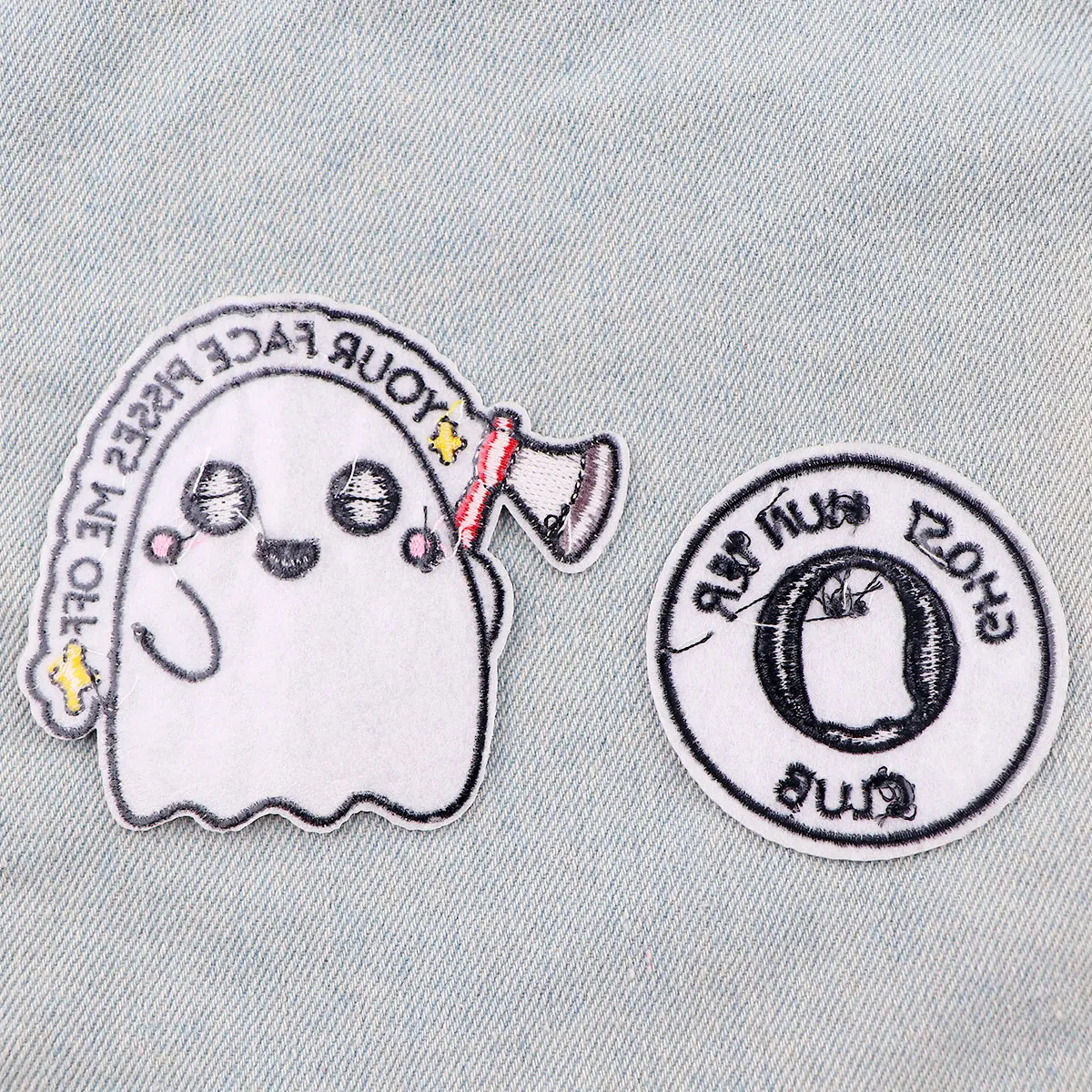 Halloween Moth Embroidery Patch Cute Ghost Iron On Patches For Clothing Patches On Clothes Sewing Badges DIY Accessories