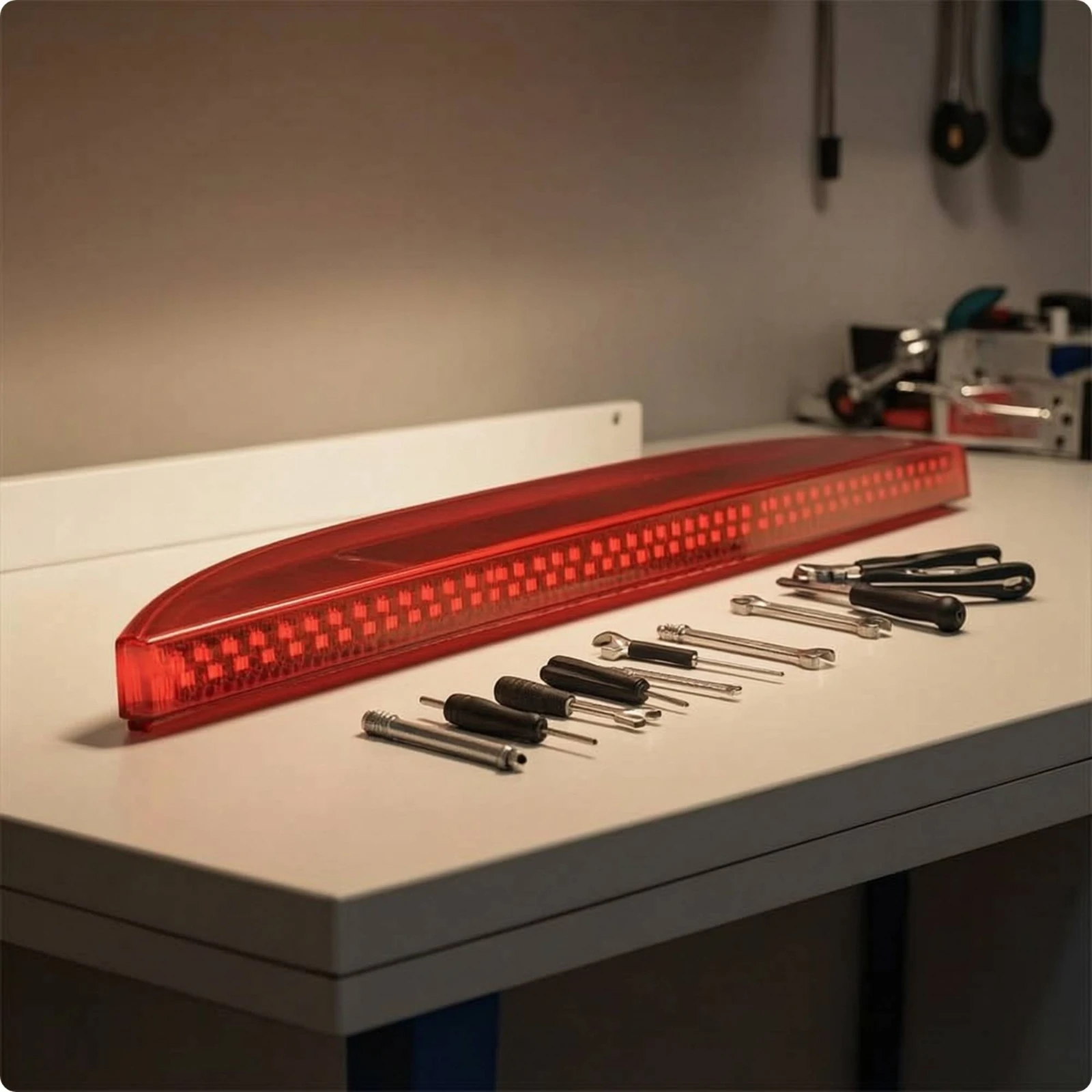 Center High-Mounted Third Brake Light Direct Replacement Third Brake Light Assembly High-Mounted Stop Lamp Curved for Car Owners