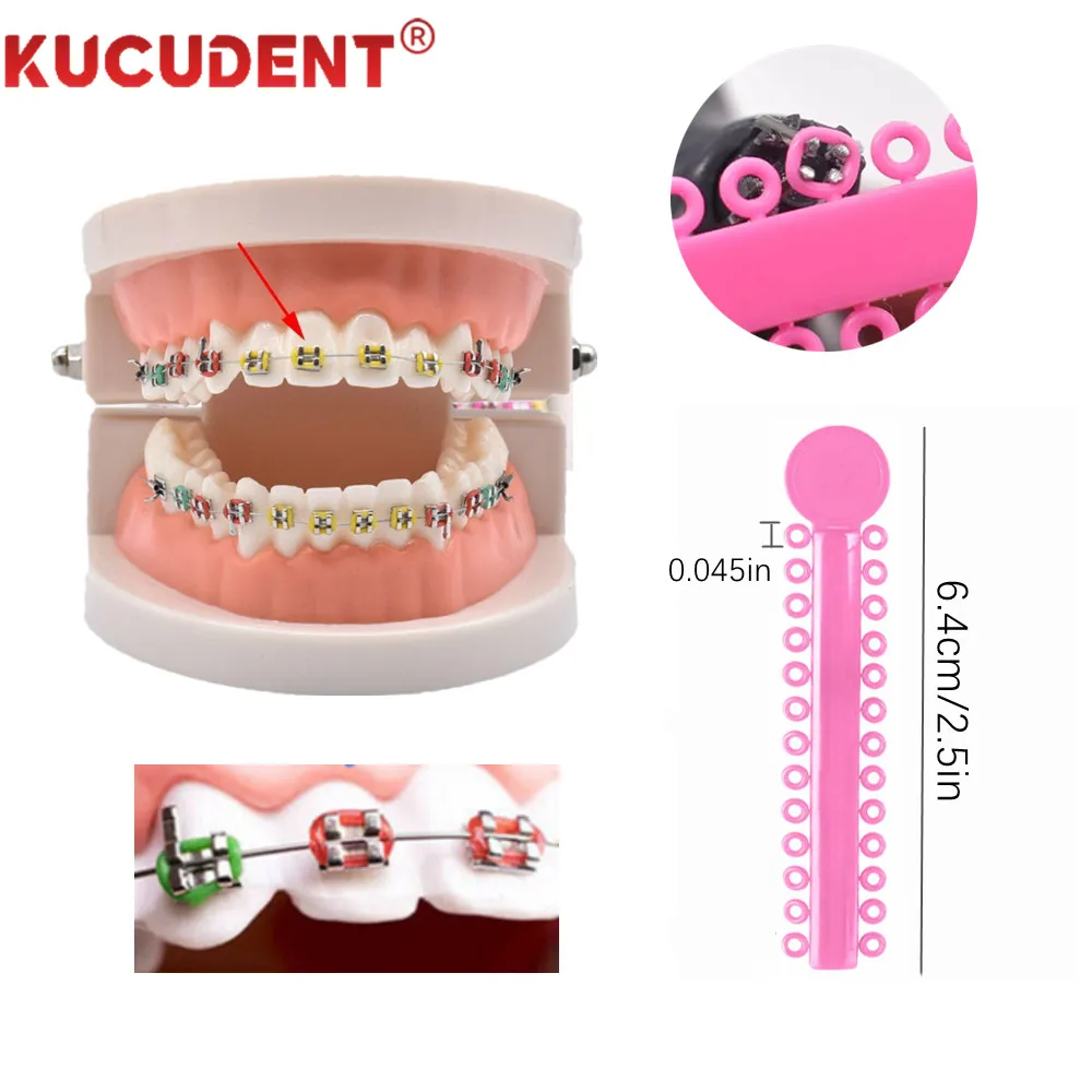 1040 stks/zak Tandheelkundige Orthodontische Elastische Ligatuur Banden voor Tanden Bretels Kleurrijke Rubberen Ring Tandheelkunde Ortho Behandeling Tool