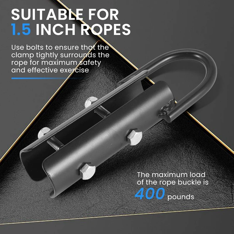 クライミングロープクランプ、ロープクライミングワークアウトリグアタッチメントフック 1.5インチロープクラスプフィットネス機器筋力トレーニング用