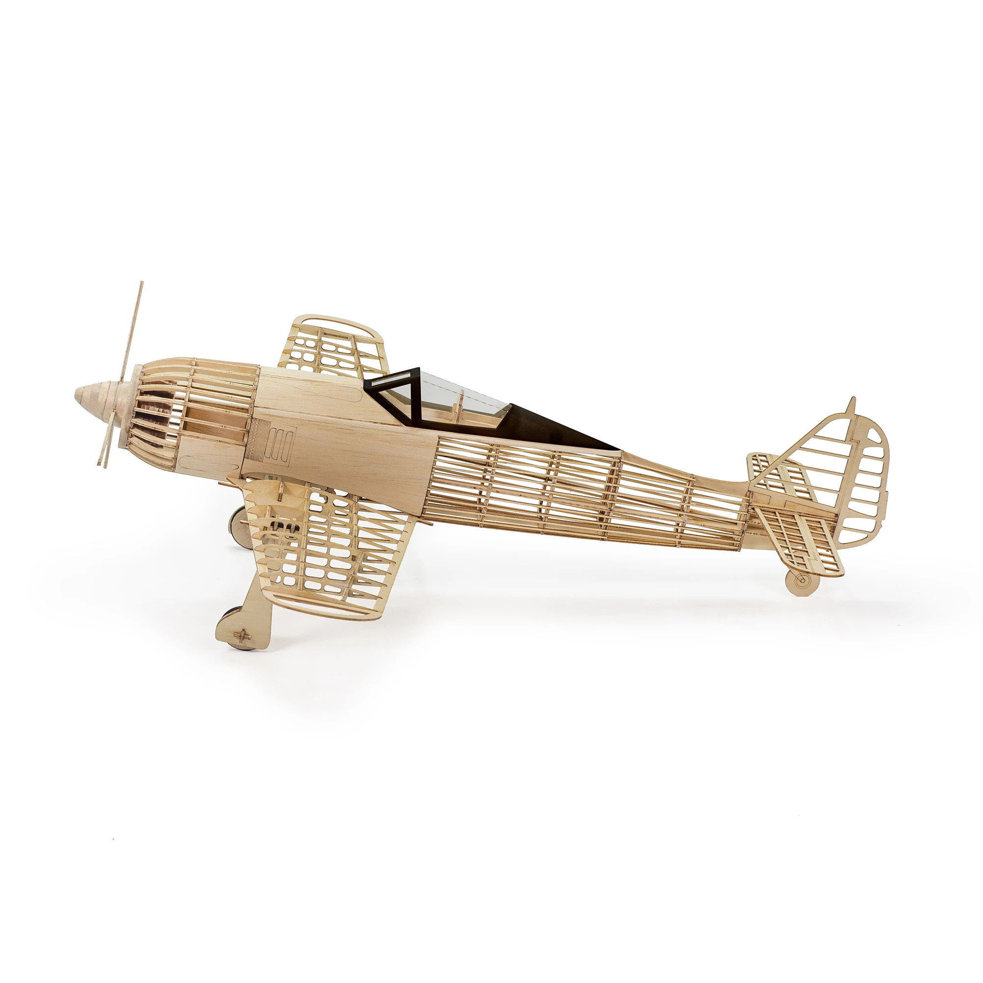 FW-190A 1:23 Wooden Model Kit, Laser Cut WWII German Fighter - DIY Assembly Static Display for Adult Collectors & Hobbyists