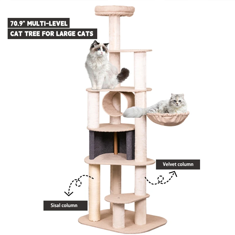 

YXT Large Cat Tree Tall Cat Tower for Indoor Cats Multi-Level Plush Cat Condo with Scratching Posts Scratching Boards