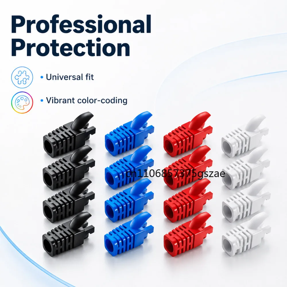 100pcs Network RJ45 Cable Boots Plastic Protective Sleeve Strain Relief For Cat5e Cat6 Modular Plug Protection
