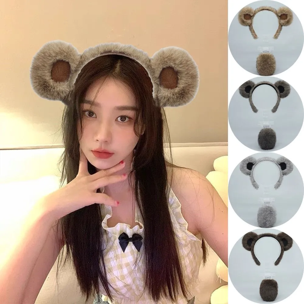 

Hot Lolita Plush Hair Hoop Cute Bear Ears Plush Hairbands Soft Bear Ears Headband Cute Anime Hair Hoops Fashion Hair Accessories