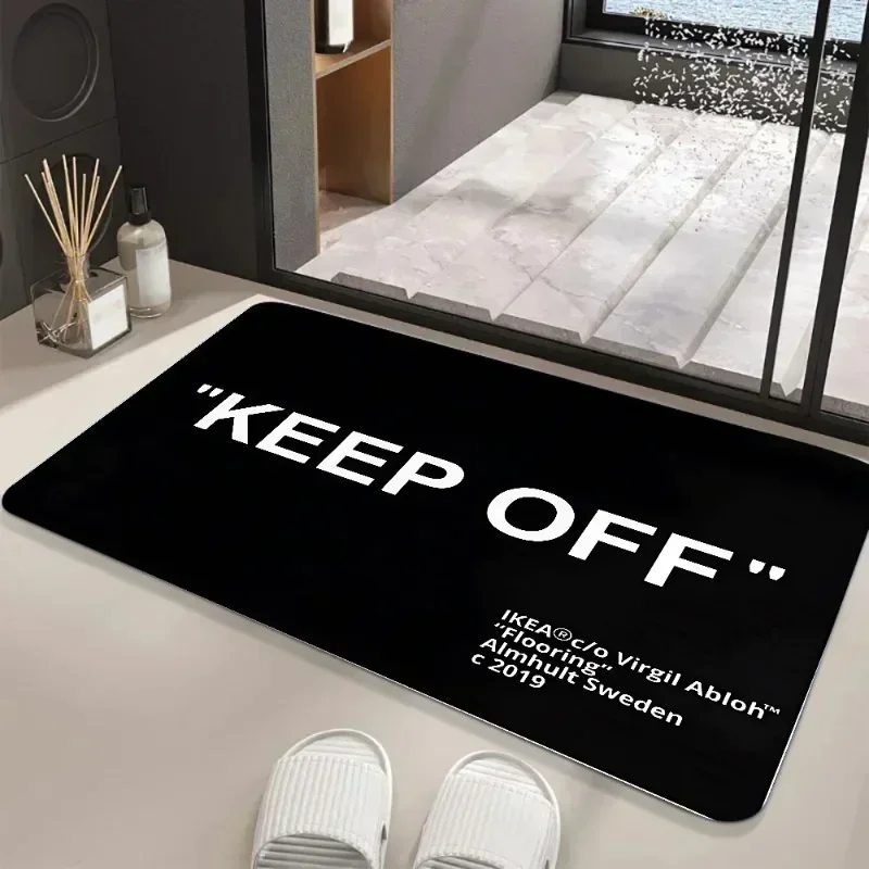 Keep Off Area Rugs Floor Mat Black and White Carpet Door Mat Rug for Bed Sofa Decoration Protect Your Personal Space