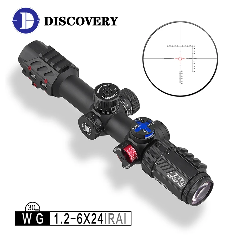 

Discovery WG 1.2-6X24 IRAI Compact Scope Shockproof Hunting Tactical Riflescopes 30mm Tube Optics Sights For Air Soft .388