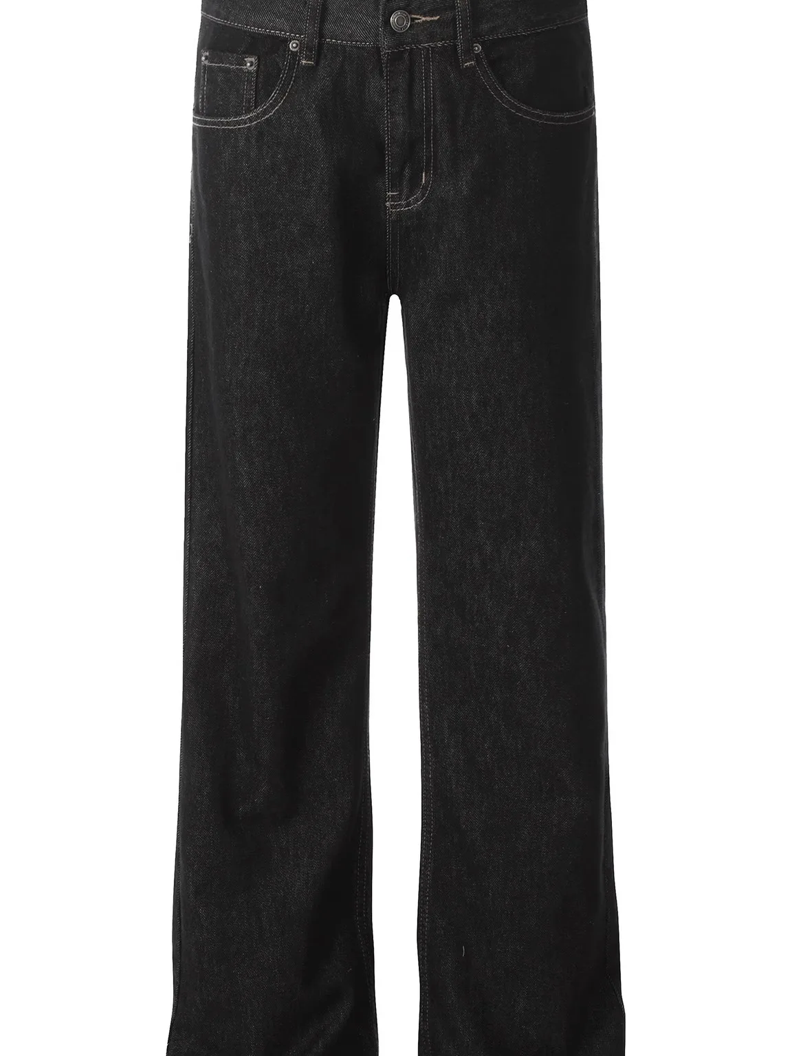 

Men's Straight Leg Micro Flared Jeans Casual mid Waist Button Fly Loose Fit Street Style Summer Collection Denim Pants