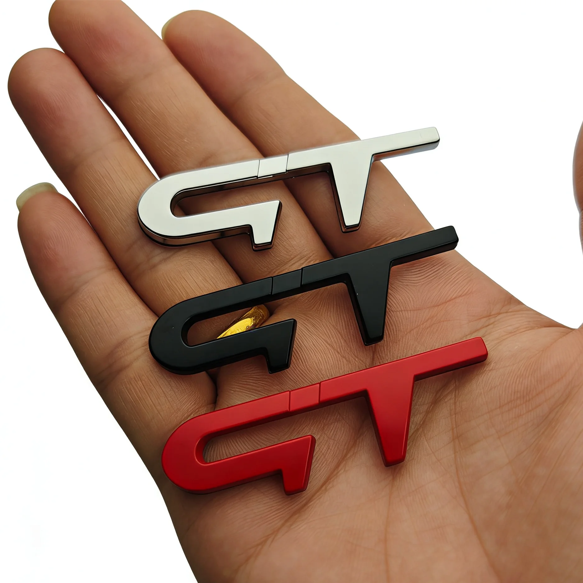 3D Metal GT Logo Car Trunk Rear Emblem Insignia Sticker for Renault Logan Clio Megane Kangoo 1 2 3 4 Captur ESP