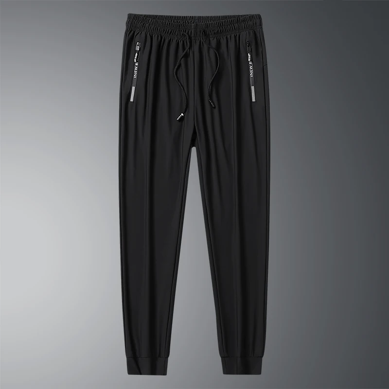 

Hot selling summer ice silk pants, men's and women's ankle tied sports pants, high elasticity quick drying casual pants