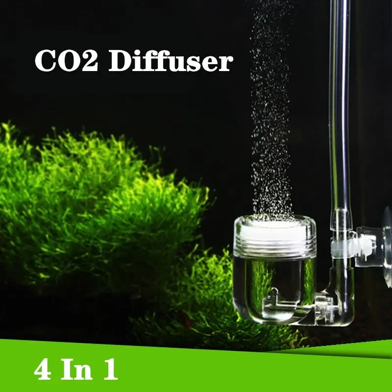 Aquarium 4 in 1 CO2 Diffuser Glass Tank Bubble Reactor Solenoid Regulator DIY CO2 Atomizer for Fish Tank Live Plants peceras view 2