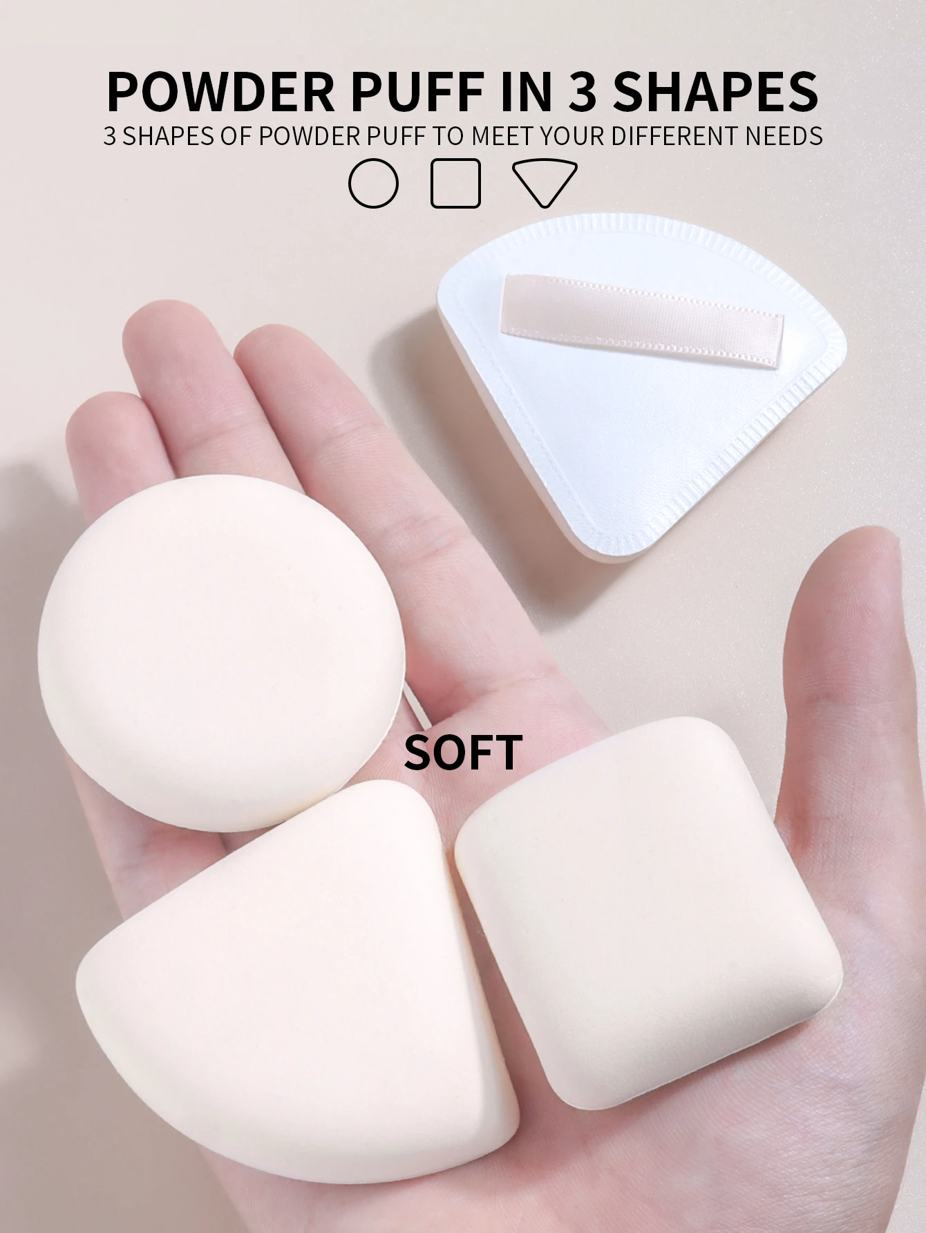 Redondo, quadrado, triangular pó seco e molhado base líquida beleza maquiagem ovo algodão doce almofada de ar esponja de maquiagem