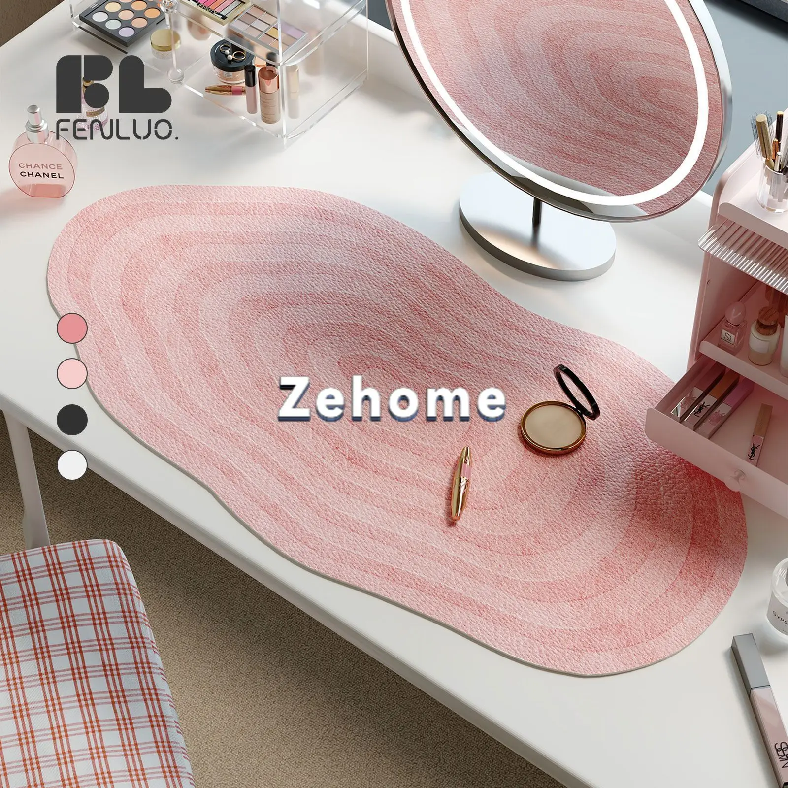 White background leather pink dill makeup table mat waterproof and oil-proof new advanced computer desktop protective mat