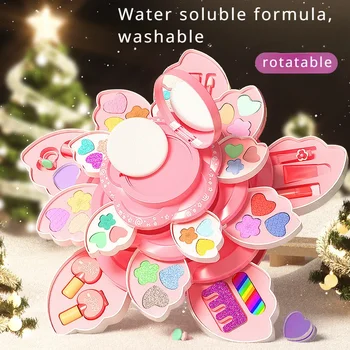 Makeup Box Rotating Opening Cosmetics Toys for Little Girls Princess Makeup Set To…