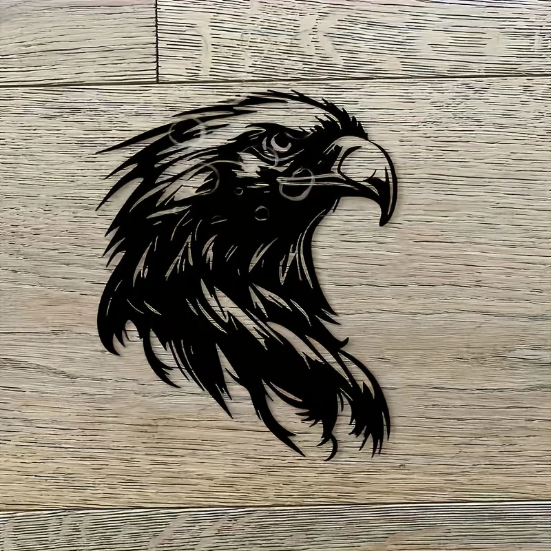 Eagle Head Iron Wall Art Vintage Falcon Metal Statue Mural Study Room Wilderness Decor Eagle Day Bird Lovers Gift Ornament view 3