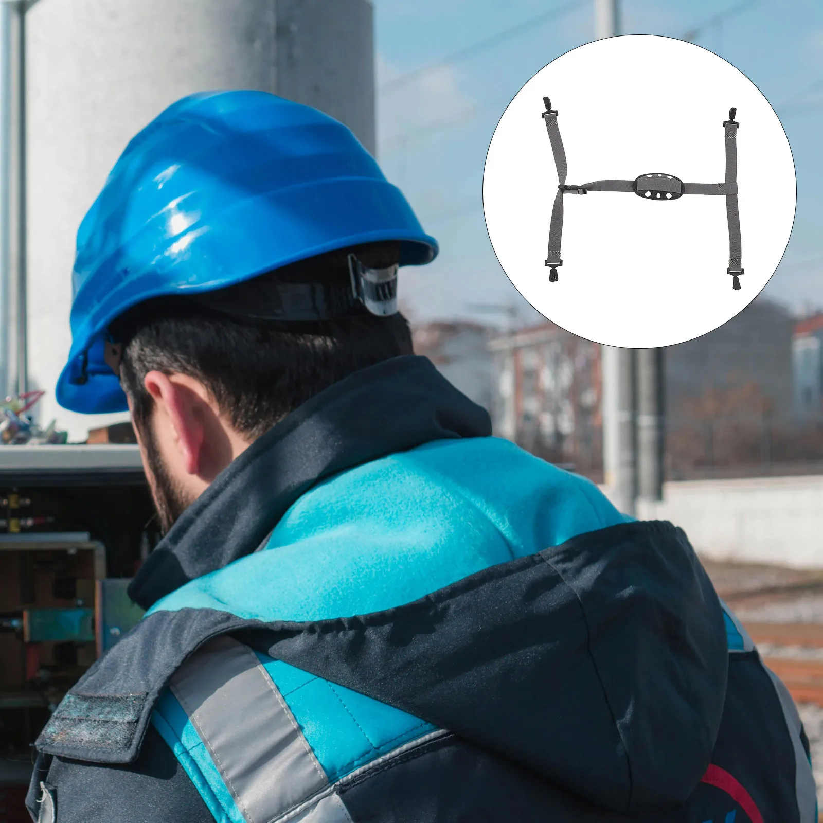 

2Pcs Adjustable Chin Strap for Safety Secure Fit Hard Hat Chin Belt Construction Work Protective Accessory
